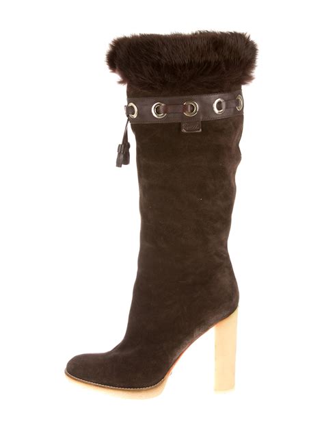 gucci furry boots|Gucci boots sale outlet.